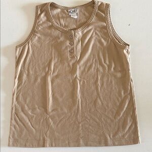 Vintage Koret beige tank top w/ buttons